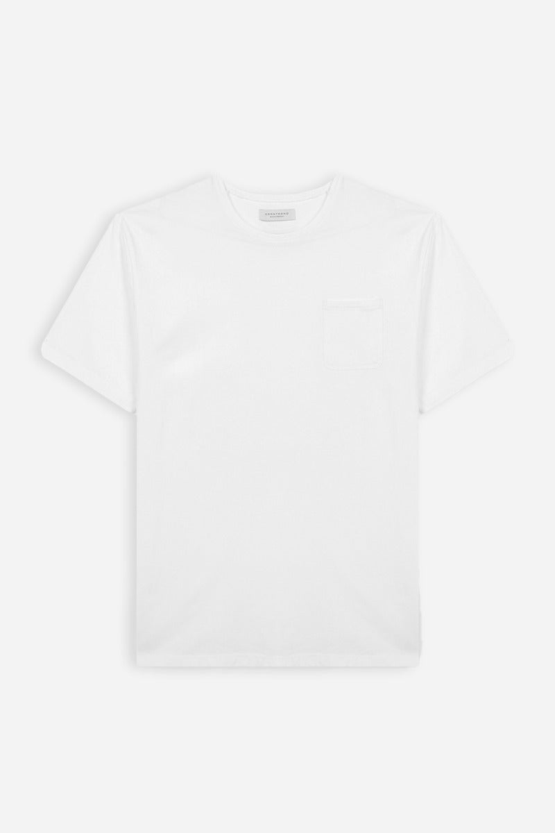 T-SHIRT GIROCOLLO CON TASCHINO BIANCO - Sonnybono
