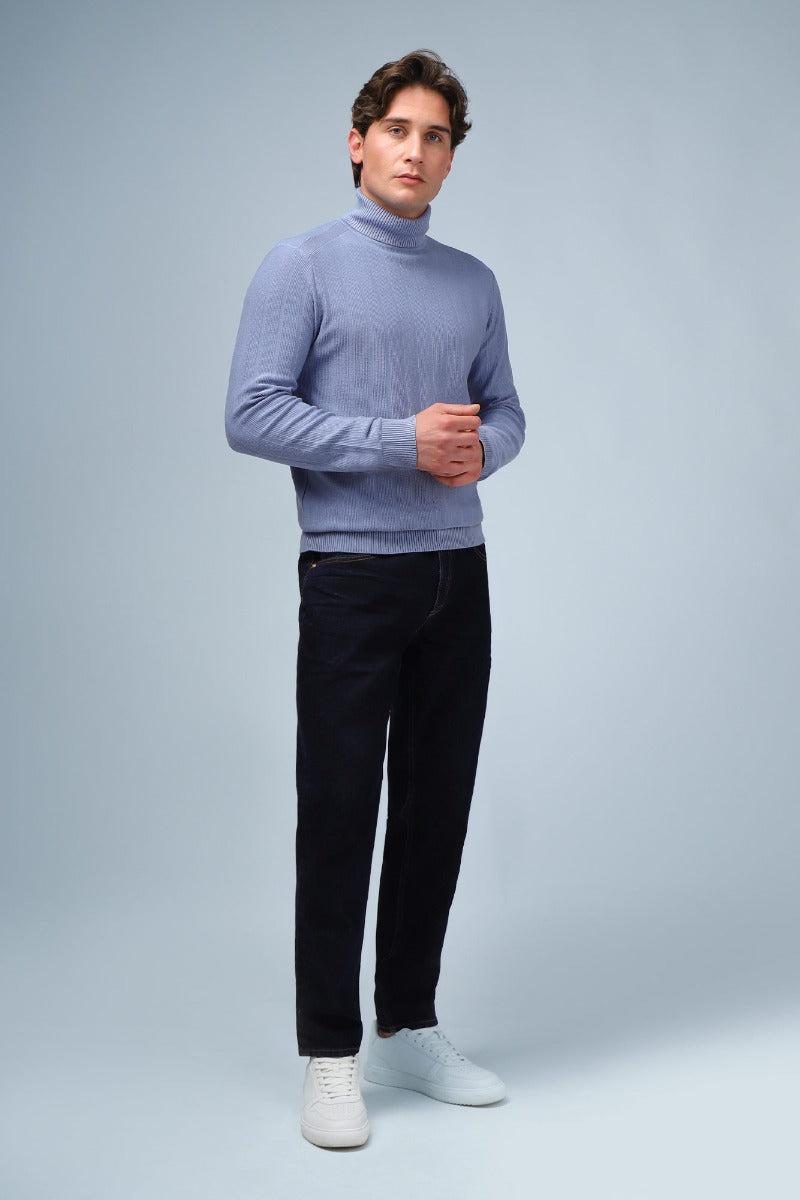 JEANS SLIM CROPPED BLEU - Sonnybono