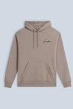 FELPA CON CAPPUCCIO E STAMPA COMFORT FIT BEIGE - Sonnybono