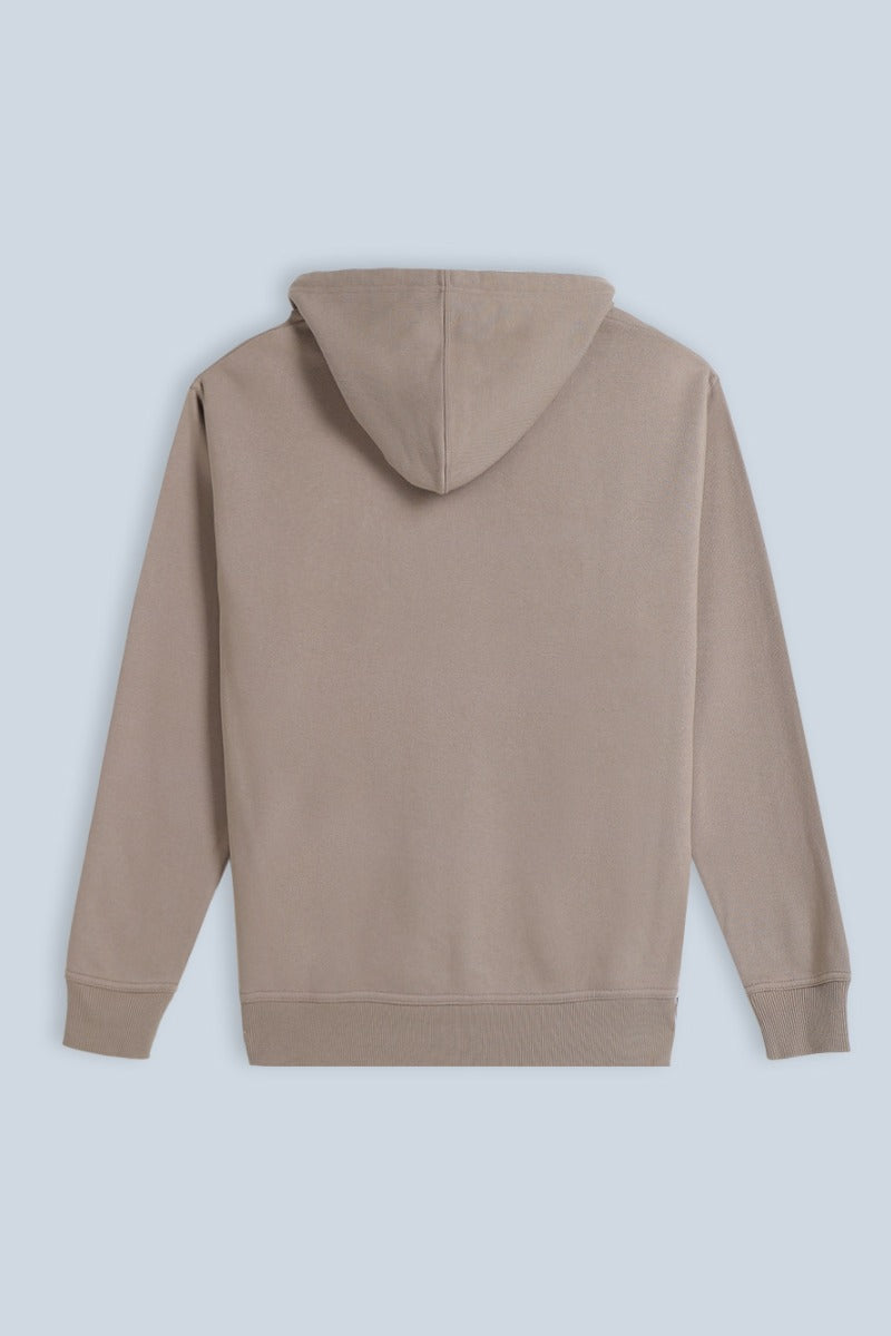 FELPA CON CAPPUCCIO E STAMPA COMFORT FIT BEIGE - Sonnybono