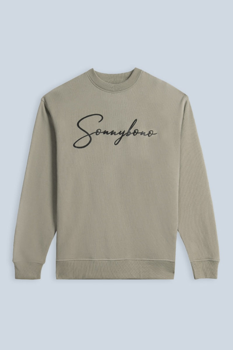 FELPA GIROCOLLO CON STAMPA 3D COMFORT FIT BEIGE - Sonnybono