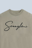 FELPA GIROCOLLO CON STAMPA 3D COMFORT FIT BEIGE - Sonnybono