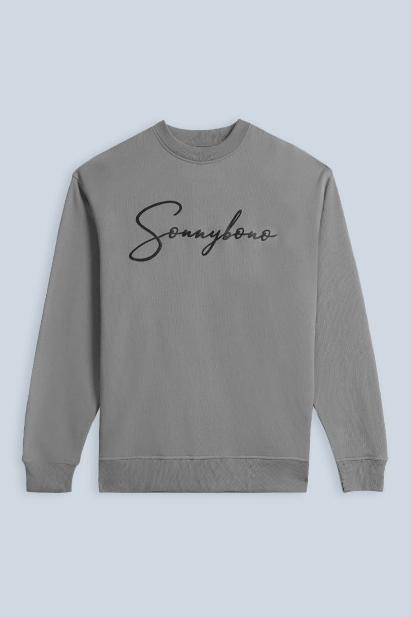 FELPA GIROCOLLO CON STAMPA 3D COMFORT FIT GRIGIO - Sonnybono