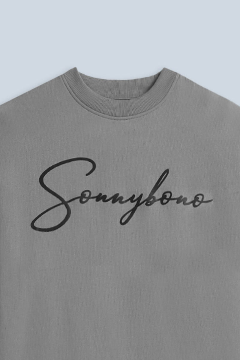 FELPA GIROCOLLO CON STAMPA 3D COMFORT FIT GRIGIO - Sonnybono