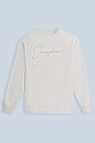 FELPA GIROCOLLO CON STAMPA 3D COMFORT FIT M ECRU - Sonnybono