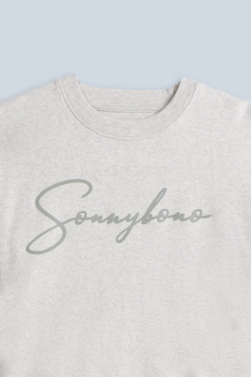 FELPA GIROCOLLO CON STAMPA 3D COMFORT FIT M ECRU - Sonnybono