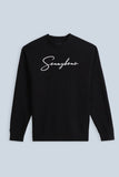 FELPA GIROCOLLO CON STAMPA 3D COMFORT FIT NERO - Sonnybono