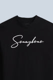 FELPA GIROCOLLO CON STAMPA 3D COMFORT FIT NERO - Sonnybono