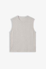 T-SHIRT GIROCOLLO SMANICATA IN MAGLINA GRIGIO GHIACCIO