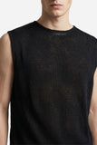 T-SHIRT GIROCOLLO SMANICATA IN MAGLINA NERO
