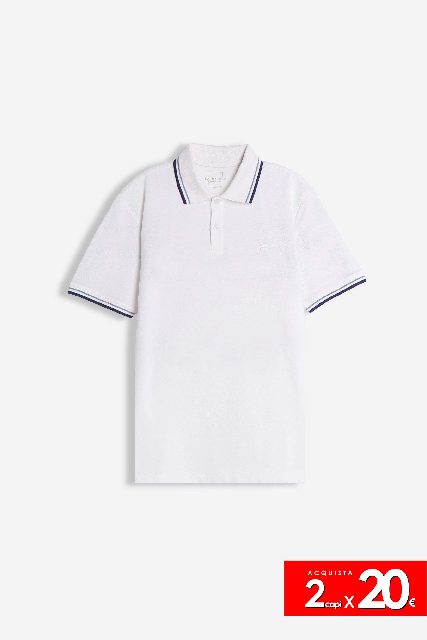 POLO IN PIQUET BASIC BIANCO