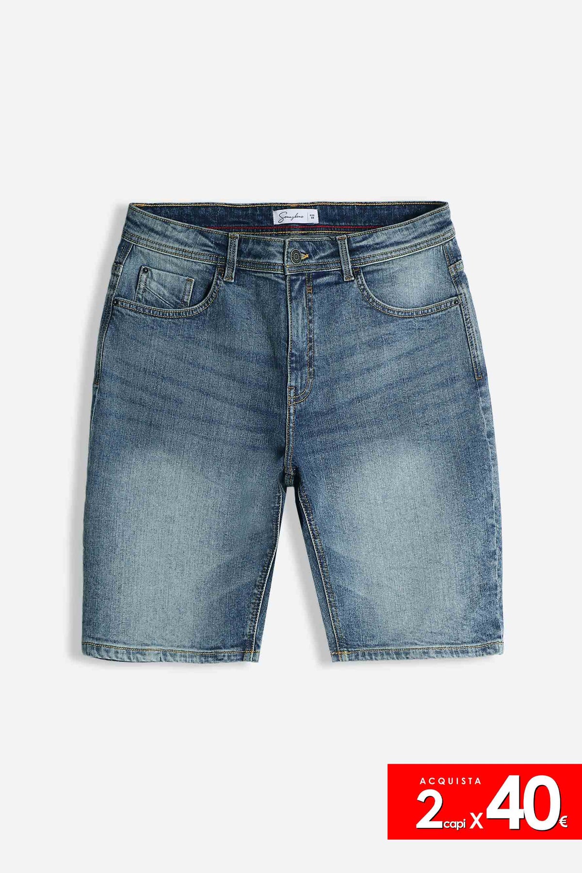 BERMUDA DENIM 5 TASCHE BLU JEANS