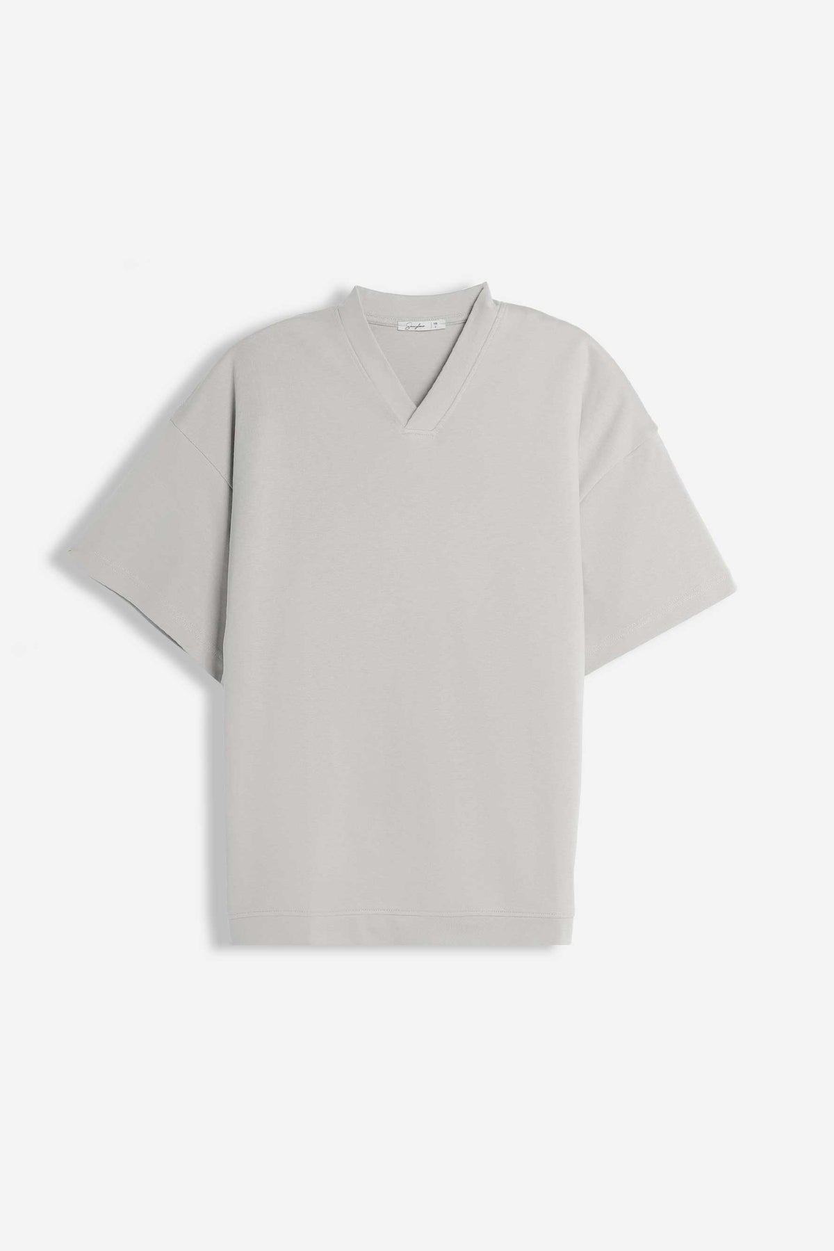 T-SHIRT SCOLLO A V OVER FIT GRIGIO