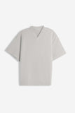 T-SHIRT SCOLLO A V OVER FIT GRIGIO