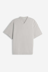 T-SHIRT SCOLLO A V OVER FIT GRIGIO