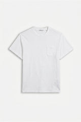 T-SHIRT GIROCOLLO CON TRAMA IN RILIEVO E TASCHINO BIANCO