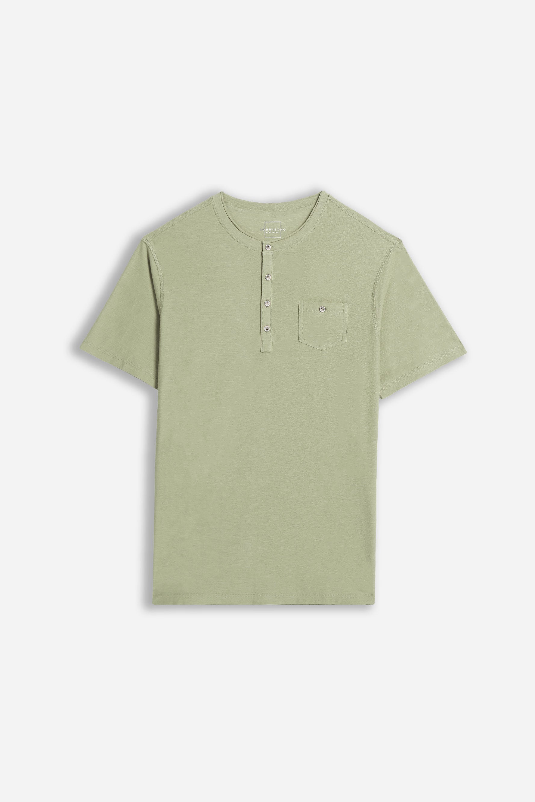 T-SHIRT SLUB SERAFINO CON TASCHINO KAKI