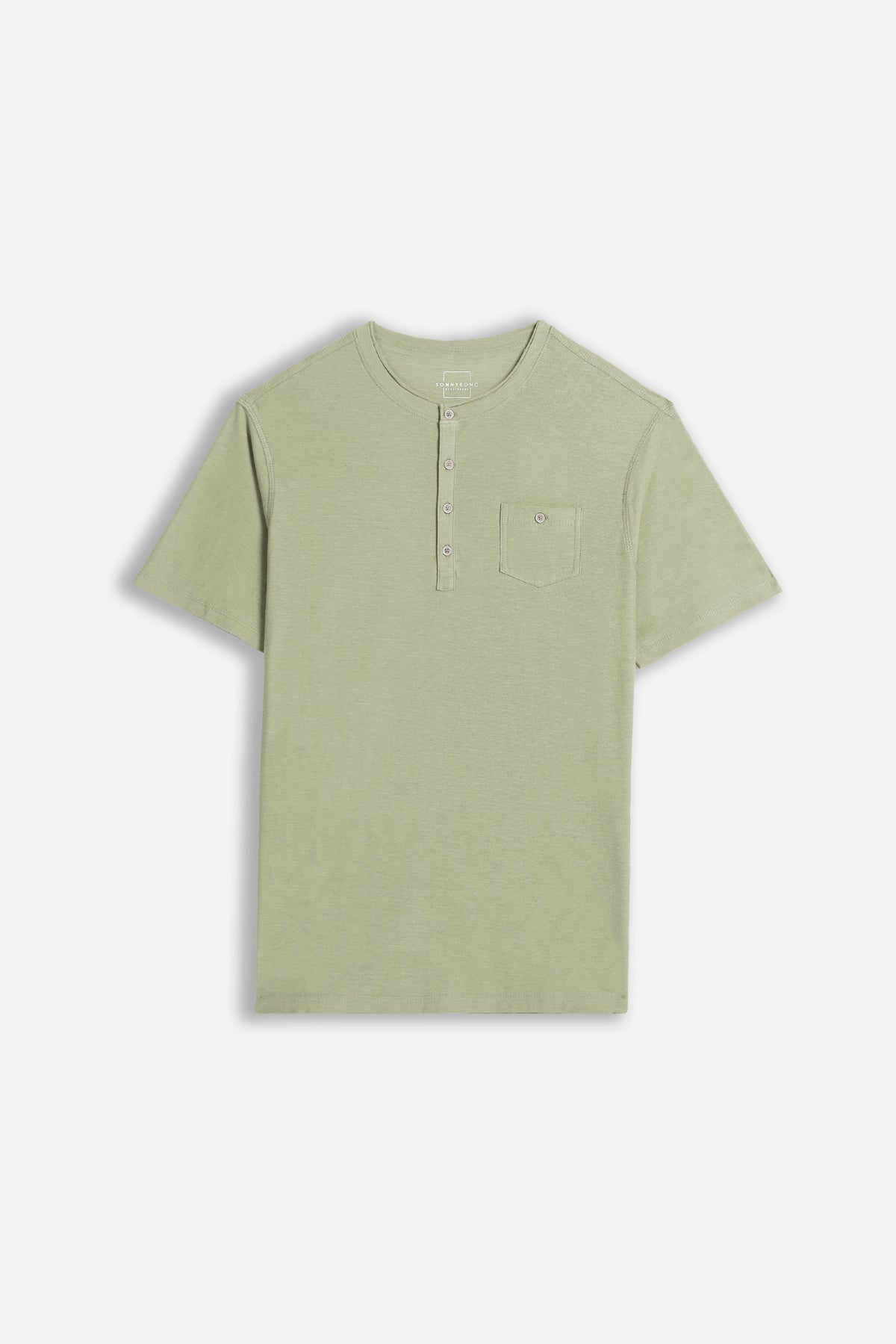 T-SHIRT SLUB SERAFINO CON TASCHINO KAKI
