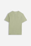 T-SHIRT SLUB SERAFINO CON TASCHINO KAKI