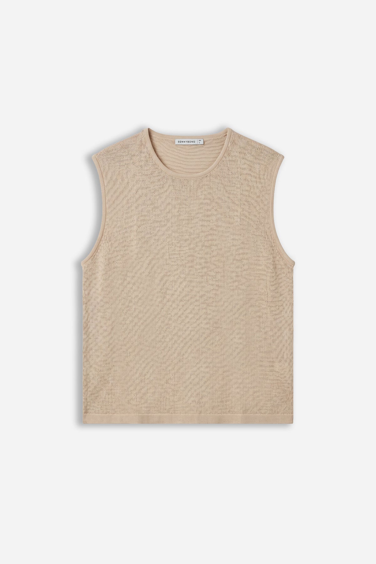 T-SHIRT GIROCOLLO SMANICATA IN MAGLINA SABBIA