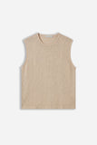 T-SHIRT GIROCOLLO SMANICATA IN MAGLINA SABBIA