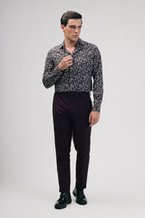CAMICIA STRETCH A FANTASIA F NERO