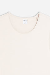 T-SHIRT SMANICATA IN COTONE SLUB GESSO