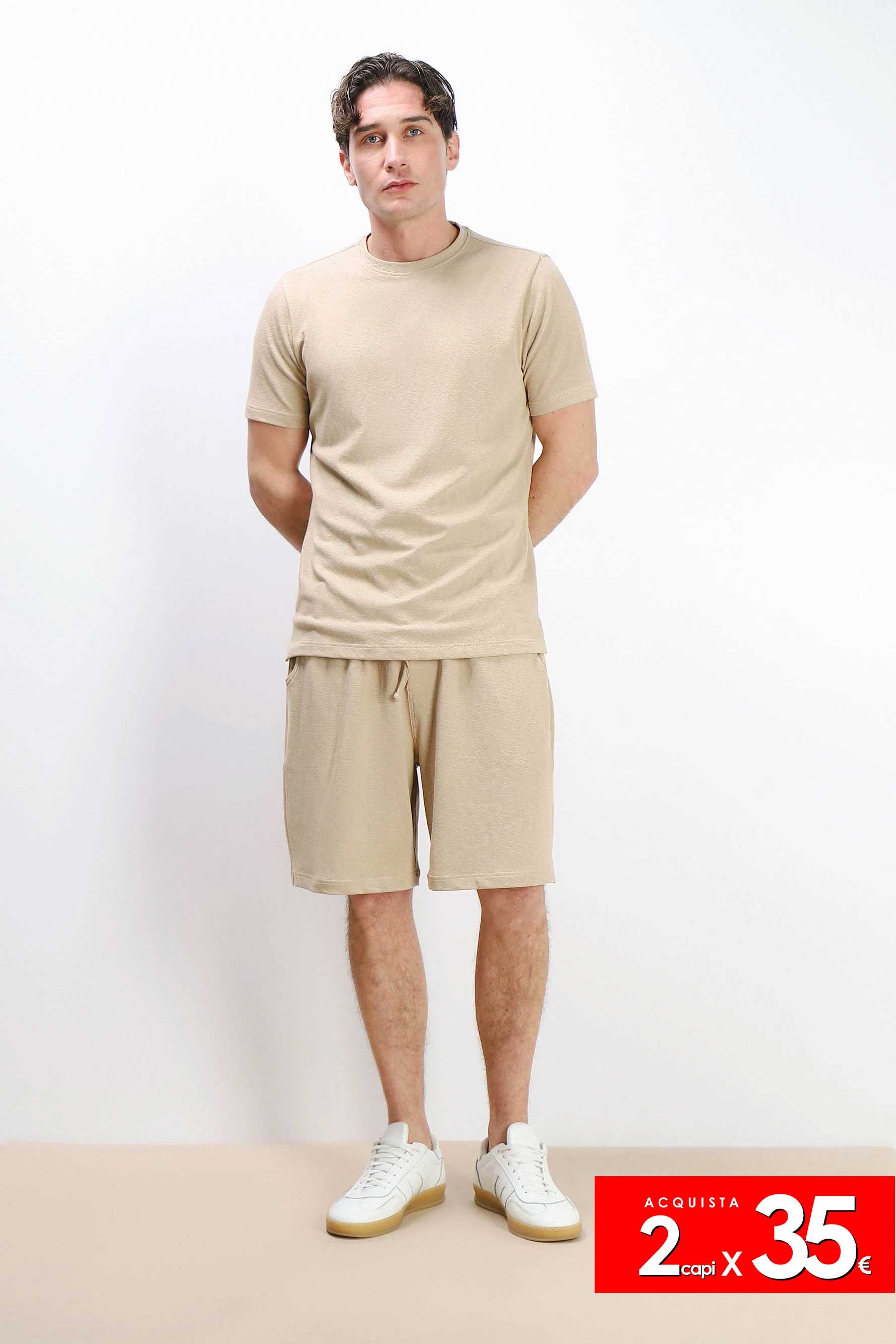 BERMUDA SLUB EFFETTO LINO BEIGE