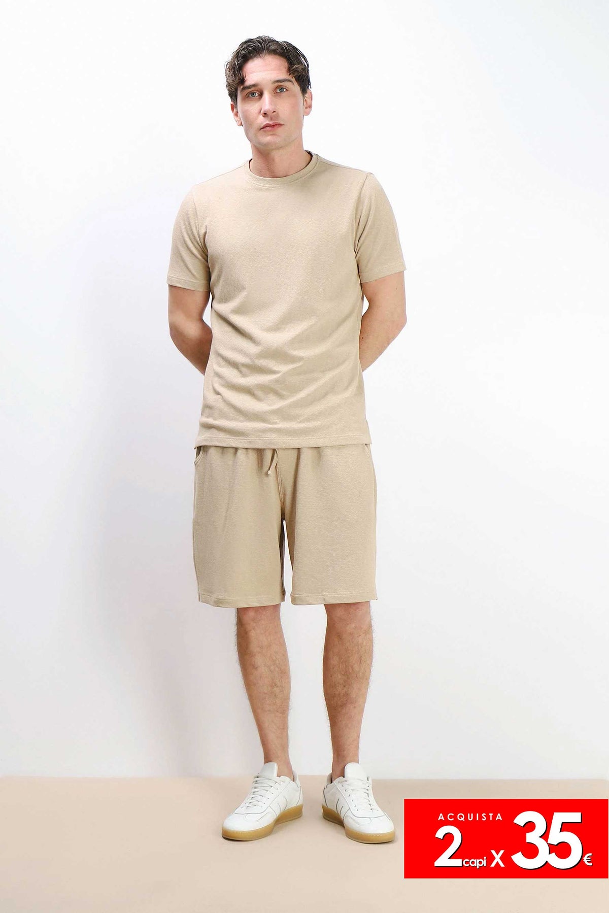 BERMUDA SLUB EFFETTO LINO BEIGE