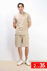 BERMUDA SLUB EFFETTO LINO BEIGE