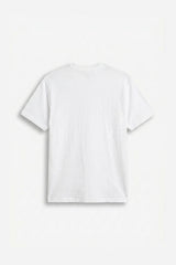 T-SHIRT GIROCOLLO CON TRAMA IN RILIEVO E TASCHINO BIANCO