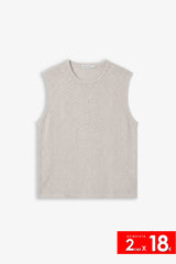 T-SHIRT GIROCOLLO SMANICATA IN MAGLINA GRIGIO GHIACCIO