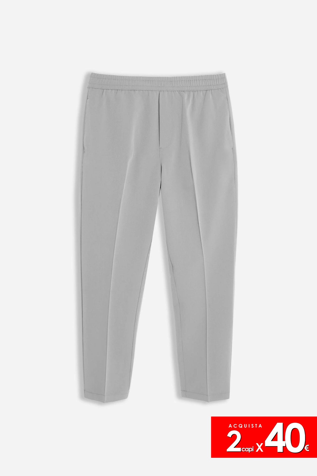 PANTALONE JOGGER MORBIDO CON COULISSE GRIGIO GHIACCIO