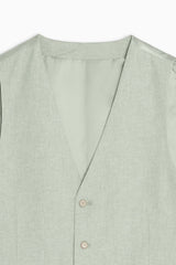 GILET IN MISTO LINO VERDE
