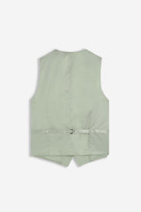 GILET IN MISTO LINO VERDE