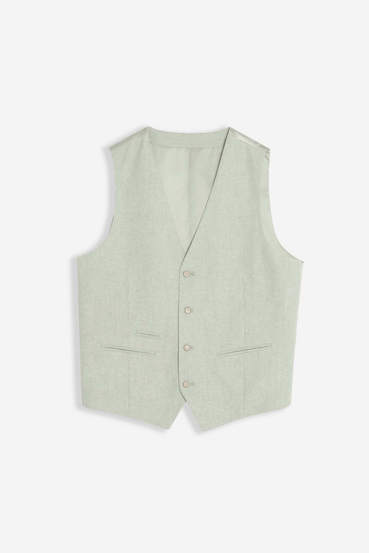 GILET IN MISTO LINO VERDE