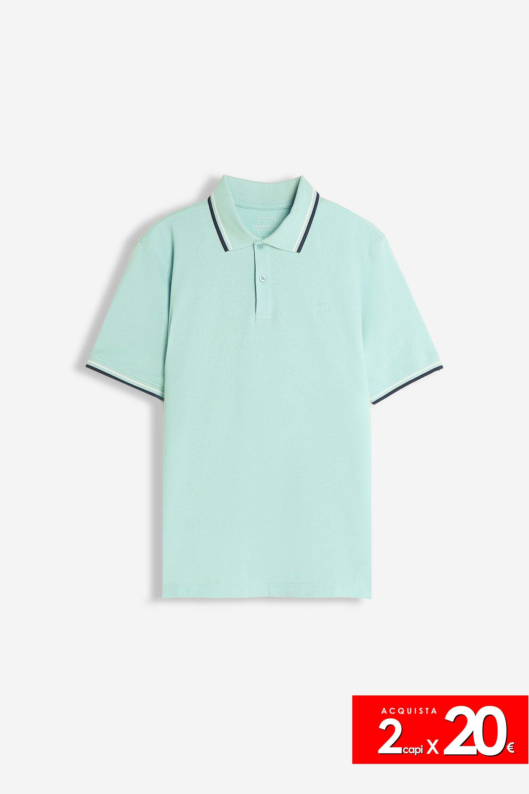 POLO IN PIQUET BASIC VERDE ACQUA