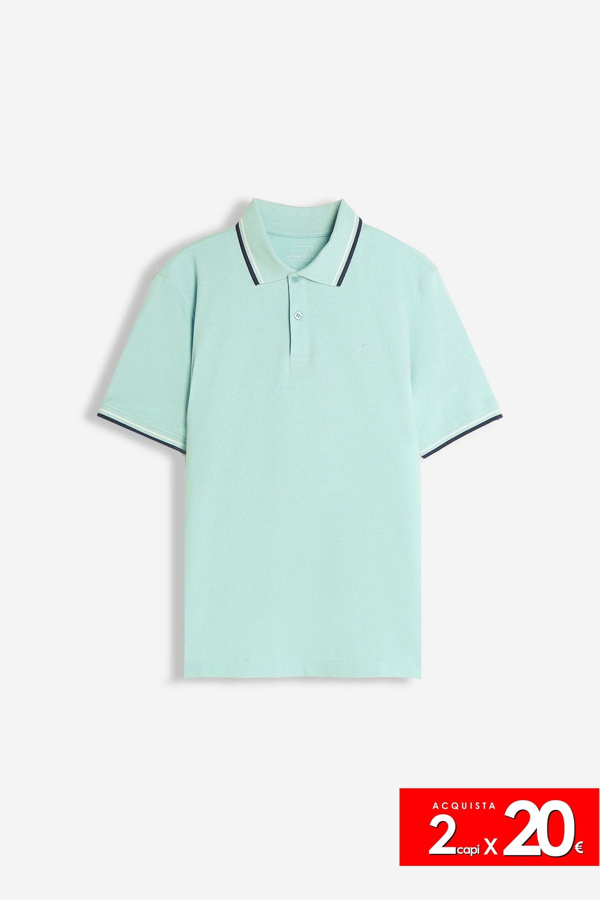 POLO IN PIQUET BASIC VERDE ACQUA