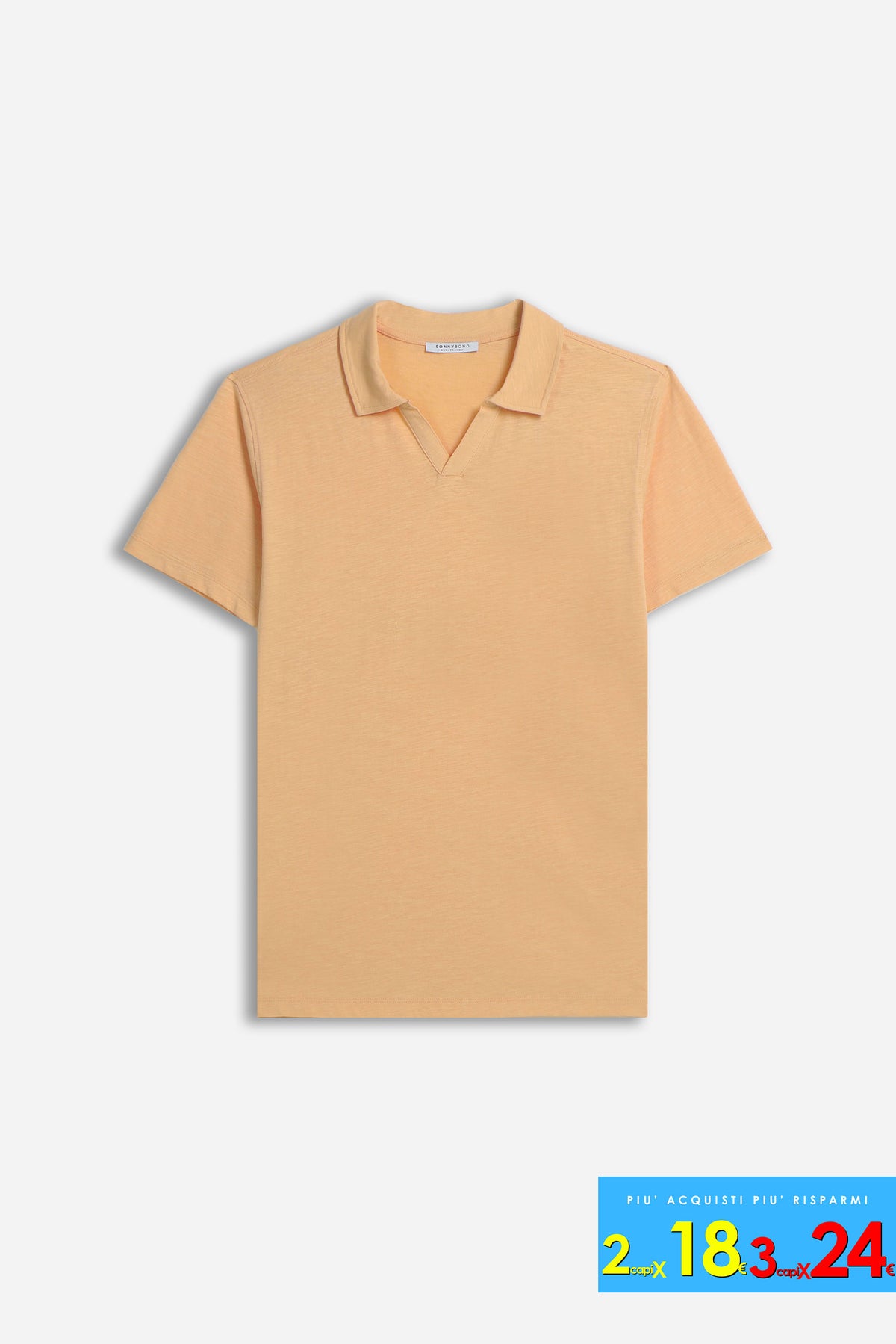 POLO SLUB CON COLLO DERBY ALBICOCCA