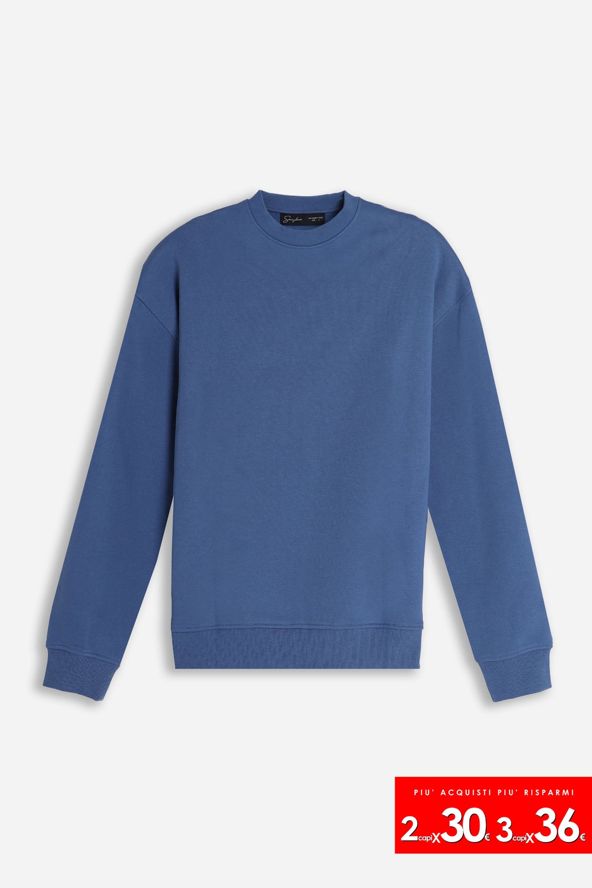 FELPA GIROCOLLO BASIC COBALTO
