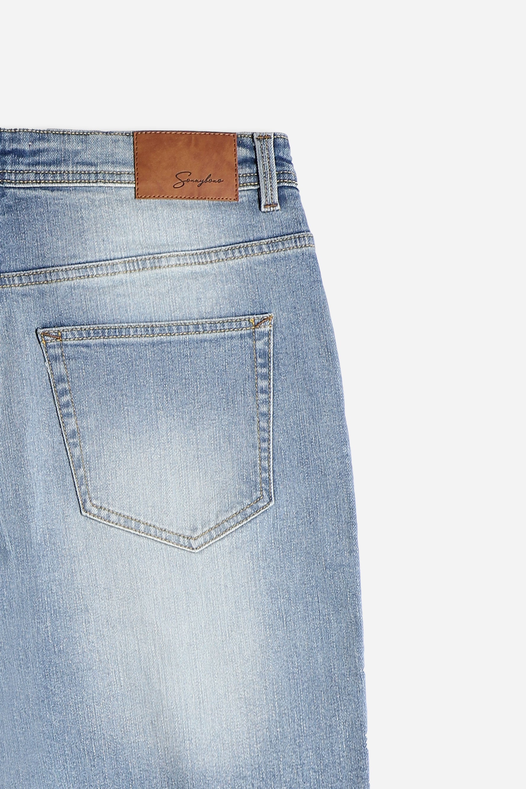 BERMUDA DENIM 5 TASCHE CELESTE