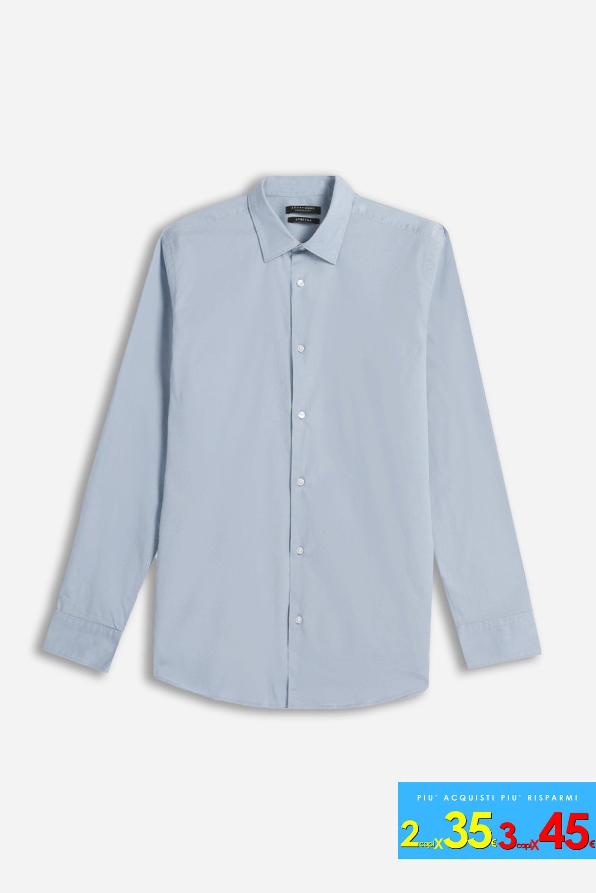 CAMICIA STRETCH BASIC AZZURRO
