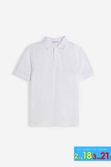 POLO PIQUET BASIC TINTA UNITA E LOGO BIANCO