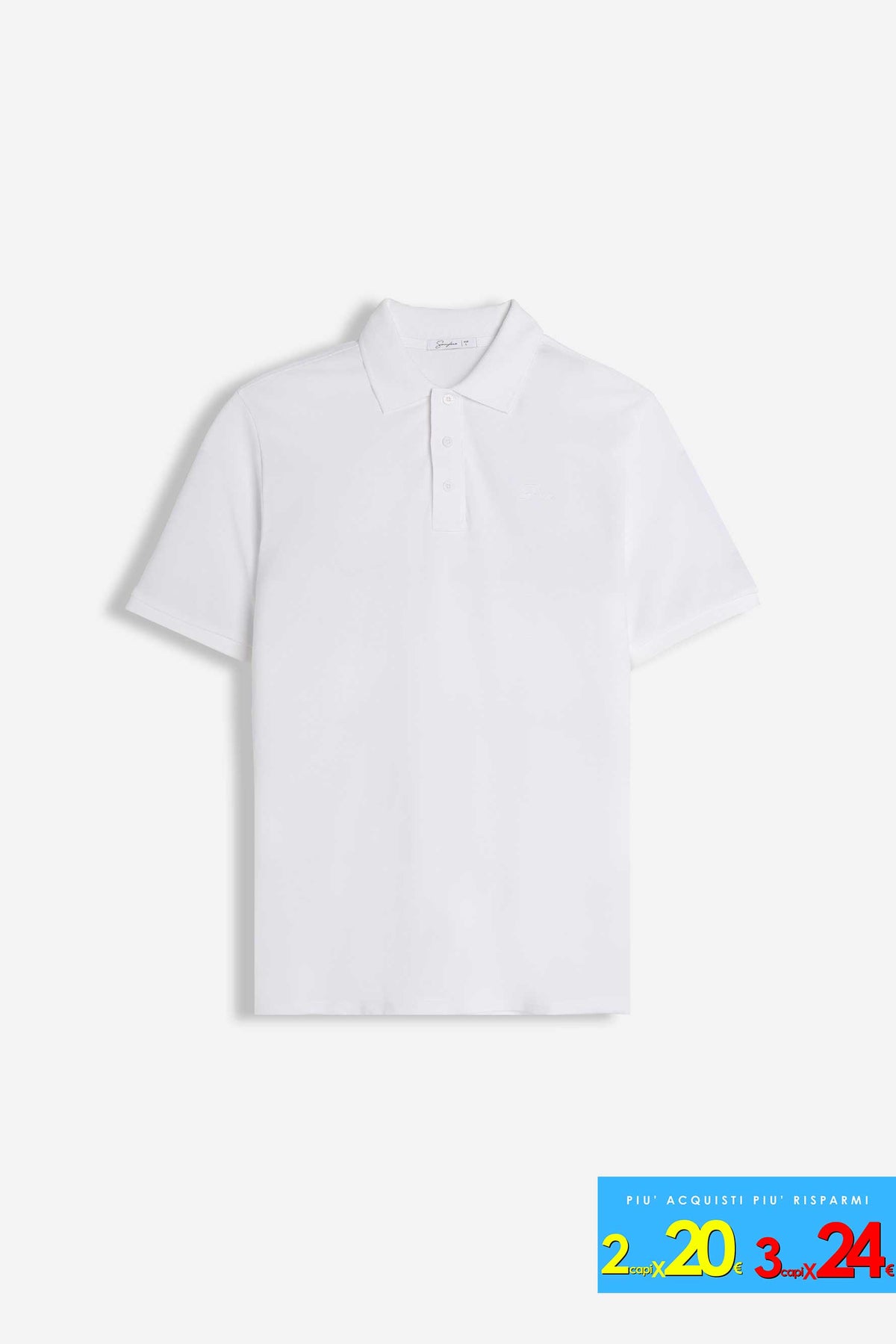 POLO PIQUET BASIC TINTA UNITA BIANCO