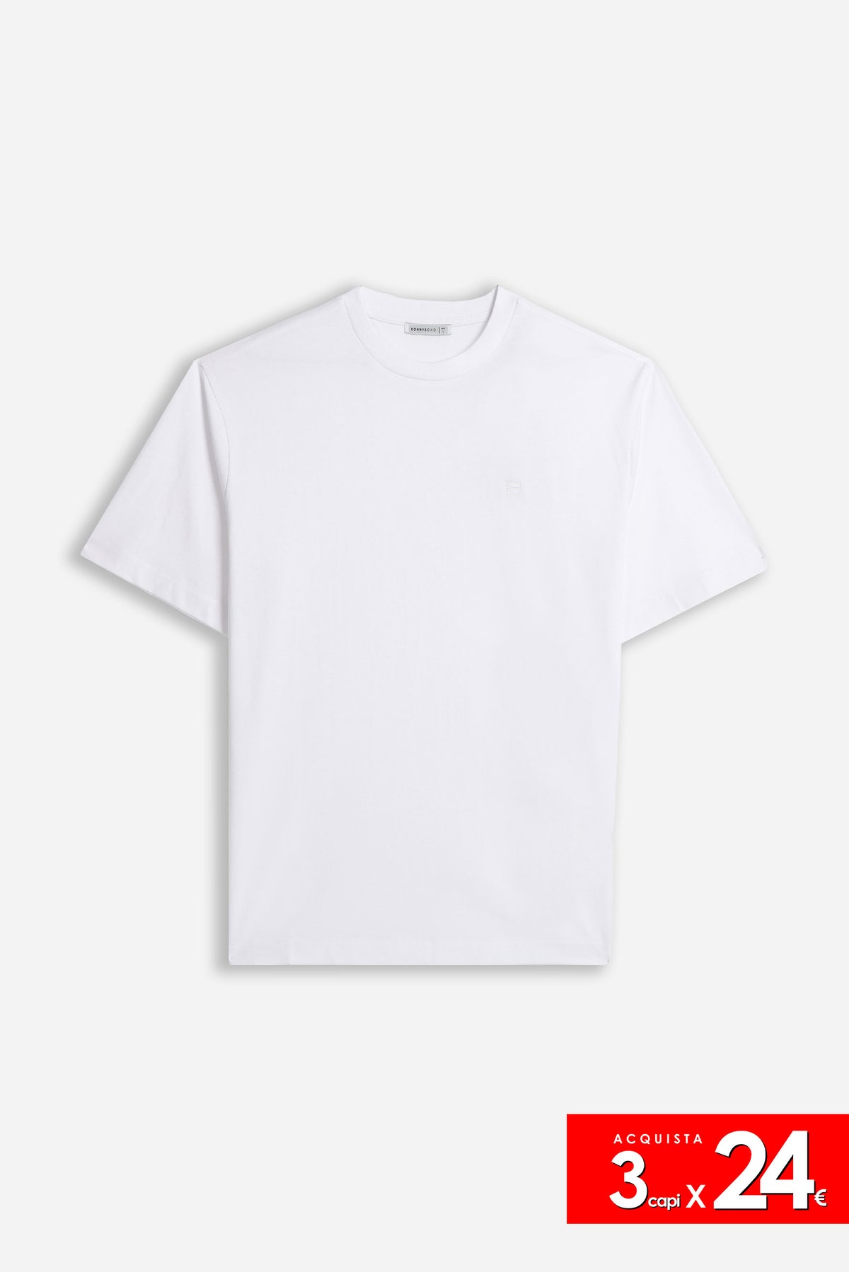 T-SHIRT GIROCOLLO BASIC CON DETTAGLIO BIANCO