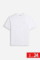 T-SHIRT GIROCOLLO BASIC CON DETTAGLIO BIANCO