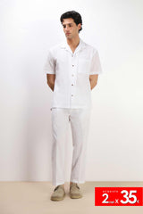 CAMICIA COLLO BOWLING MEZZA MANICA CON TASCHINO BIANCO