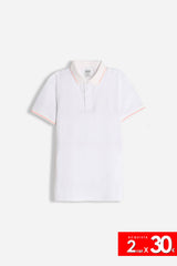 POLO IN PIQUET STRETCH BIANCO