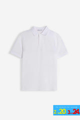 POLO PIQUET BASIC TINTA UNITA E LOGO BIANCO
