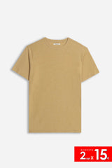 T-SHIRT GIROCOLLO SLUB BISCOTTO